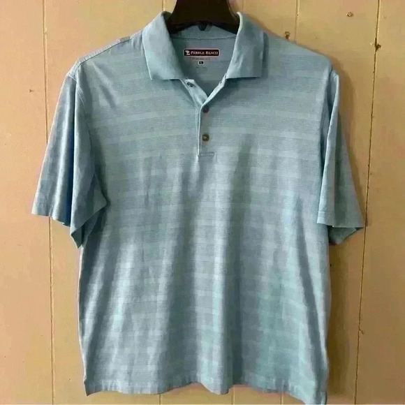 Pebble Beach Men's  Performance Polo Shirt, Blue, Size L - Picture 1 of 3
